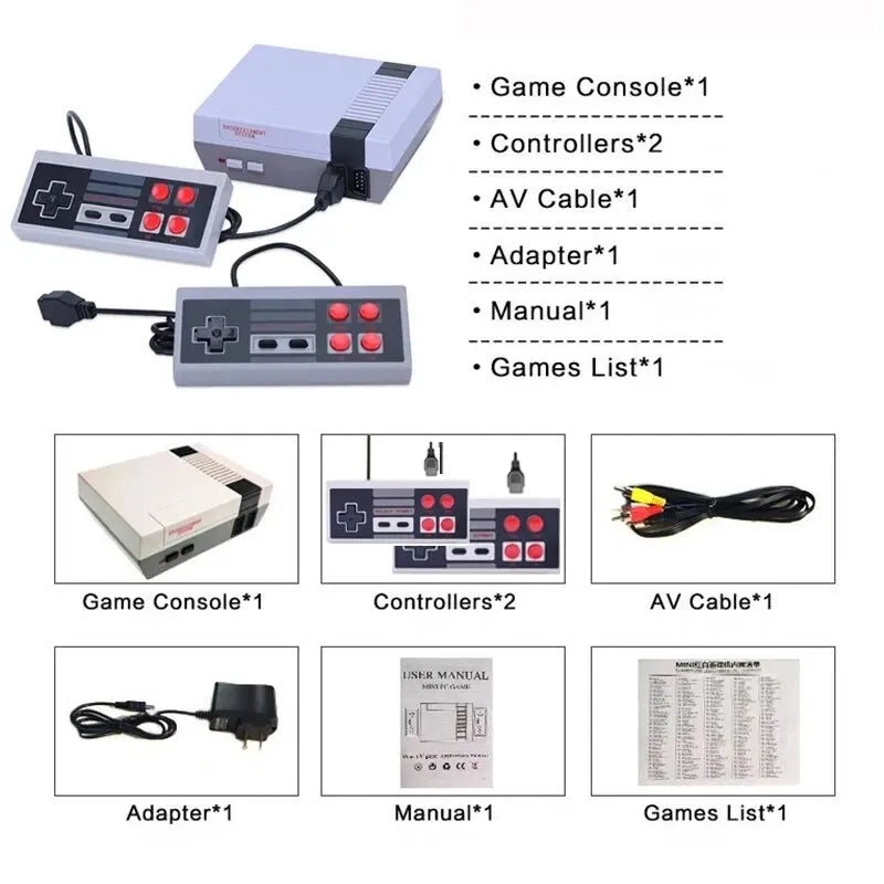 Mini TV Handheld Family Recreation Video Game Console AV Output Retro