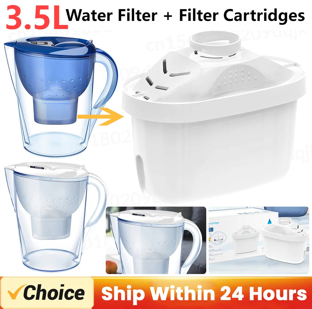 3.5L Water Filter + Water Filter Jug Cartridges Household Kitchen