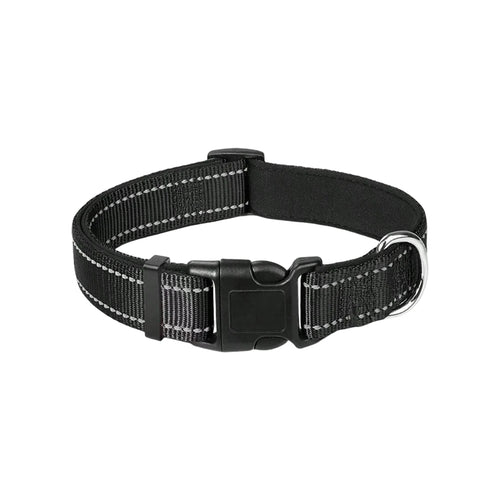 Reflective Dog Collar Soft Padded Breathable Safety Stripes Adjustable