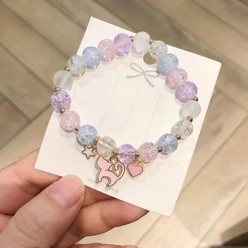 Makersland Sweet Bead Bracelet For Children Women Cute Flower Pendant