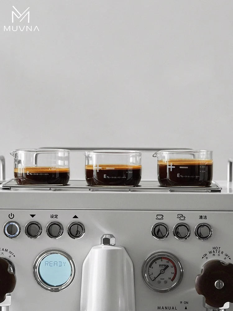 MUVNA Espresso Coffee Measuring Cups Clear Glass 100ml With Scale Home