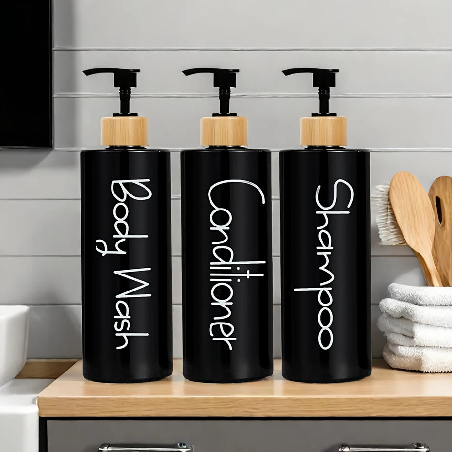 3PCS Bathroom Soap Dispenser Reusable Hand Pump Dispenser Bottle