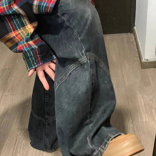 Y2K Spicy Girl Dark Series Wide Leg Jeans Women's New High Street