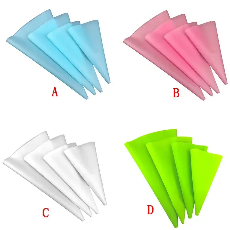 4Pcs/Set Silicone Pastry Bag Tips Kitchen DIY Cake Icing Piping Cream