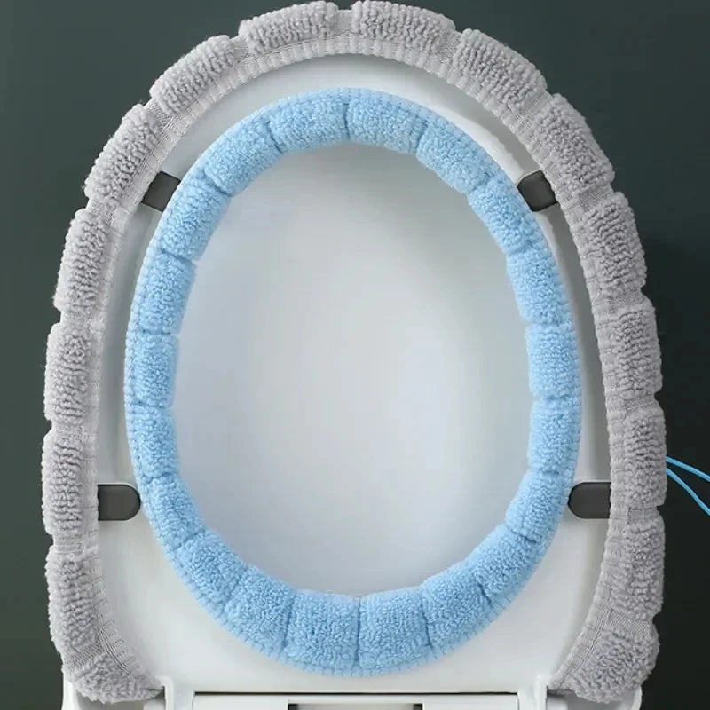 Knitted Warm Toilet Cover with Carry Handle Four Seasons Thickened