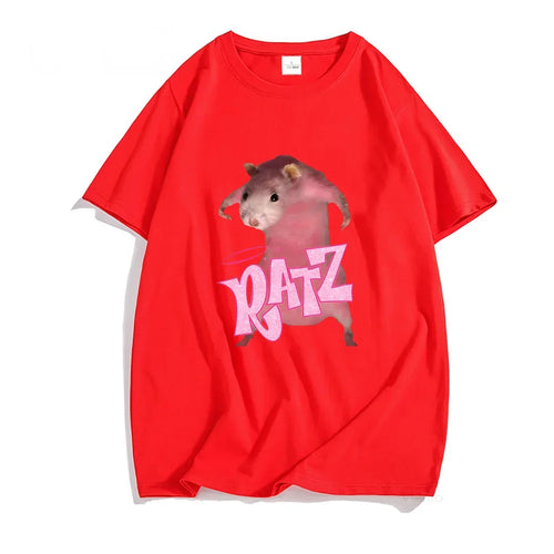 Ratz Mouse Cartoon Printed Women's T-shirt Casual Short Sleeve T-shirt