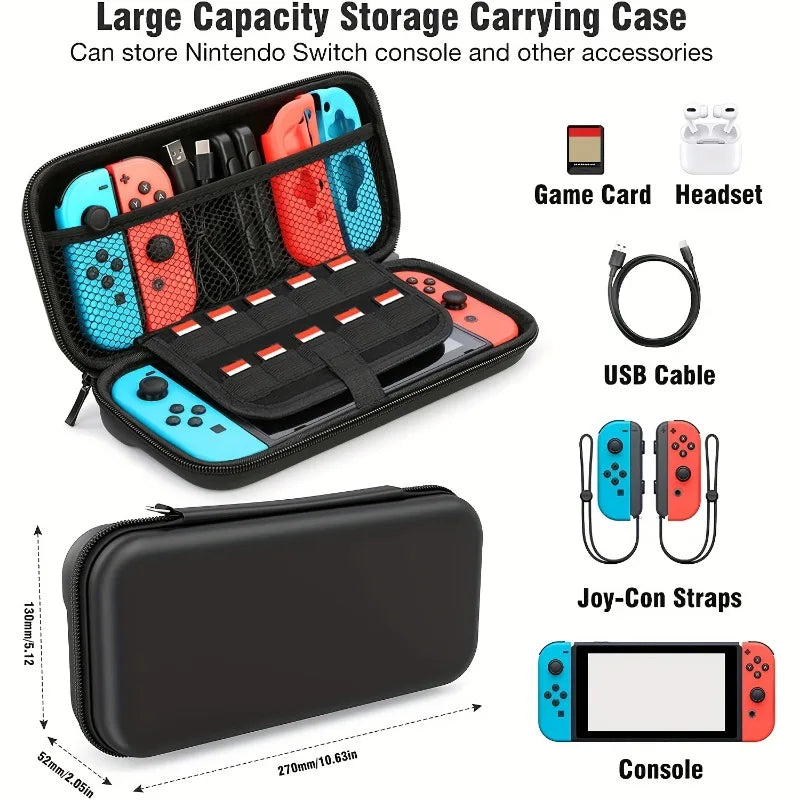 Nintendo Switch Cord Storage Bag Portable Waterproof Hard Case