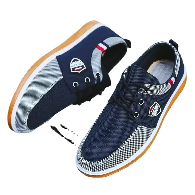 2025 Men's casual shoes Vulcanized Work loafers Mesh Lightweight Man
