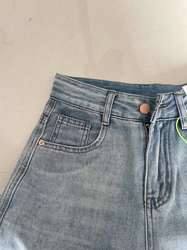 Women Wide Leg Baggy Jeans Lady Vintage Y2K Punk Low Rise Waist Loose