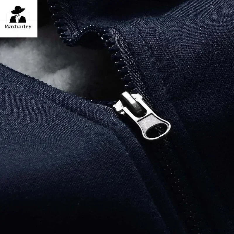 2024 New Winter Thick Men Sports Suit Tracksuit Hooded Sportswear