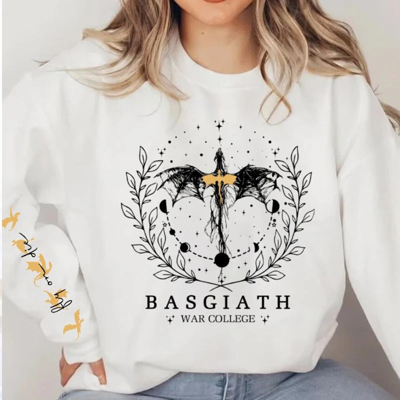 Fourth Wing Sweatshirt Women Pullover Basgiath War College Crewneck