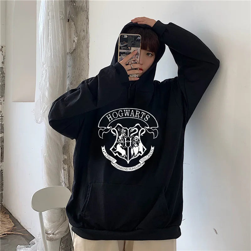 Fashion y2k Hogwarts Printed Hoodies Women Sweatshirt Autumn Winter
