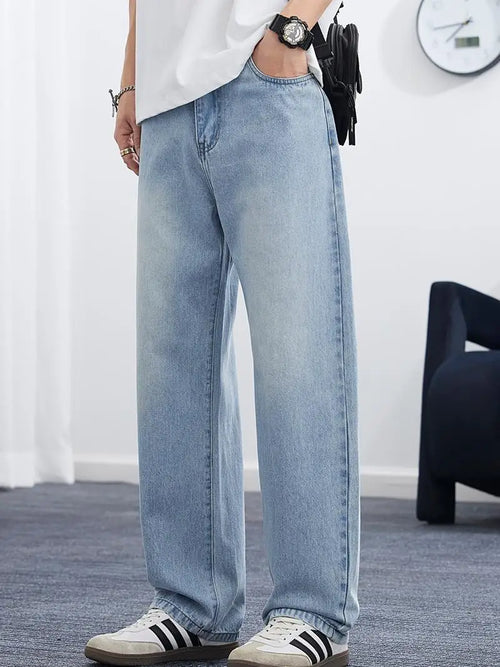 2025 Spring/Summer Korean Style Straight Leg Lyocell Jeans Men's
