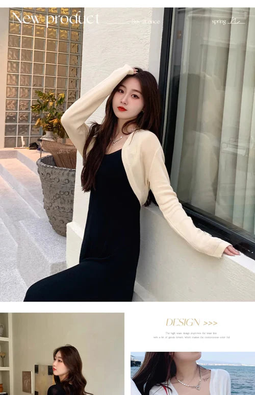 Short Ice Silk Knitted Sun Protection Cardigan Women's Thin Summer