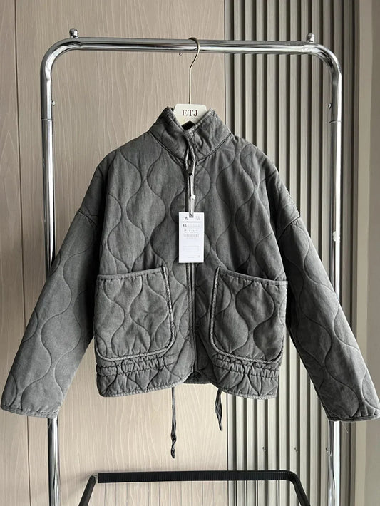 ZW Women's Cotton Jacket Traf 2024 New Arrival Vintage Lenzing Rayon