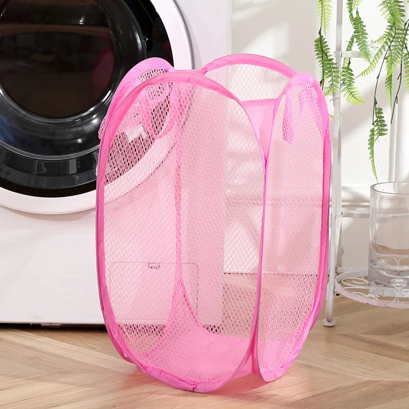 Mesh Foldable Dirty Clothes Basket, Monochrome Minimalist Dirty