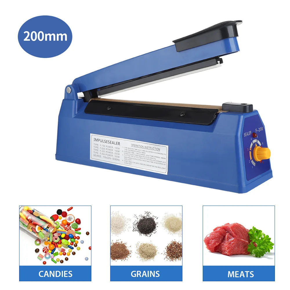 Impulse Sealer Manual Heat Sealer Machine for 8 inch Plastic Bags,