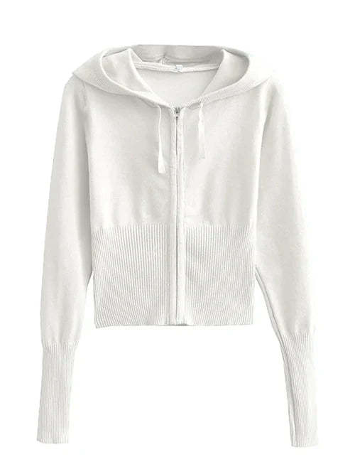 Tossy Knit Fashion 2 Piece-Set Trousers Hoodie Tracksuit Women Crop