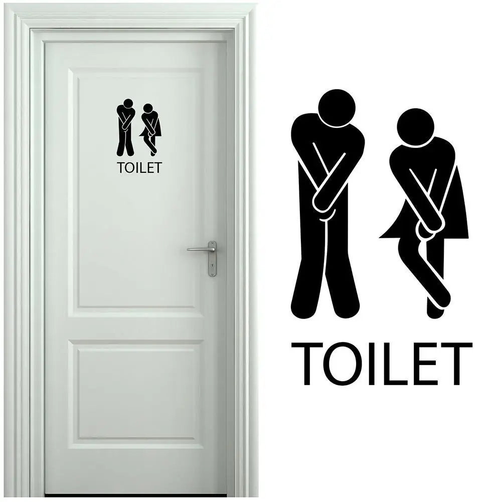 Creative Funny Toilet Wall/Door Stickers Bathroom Decoration