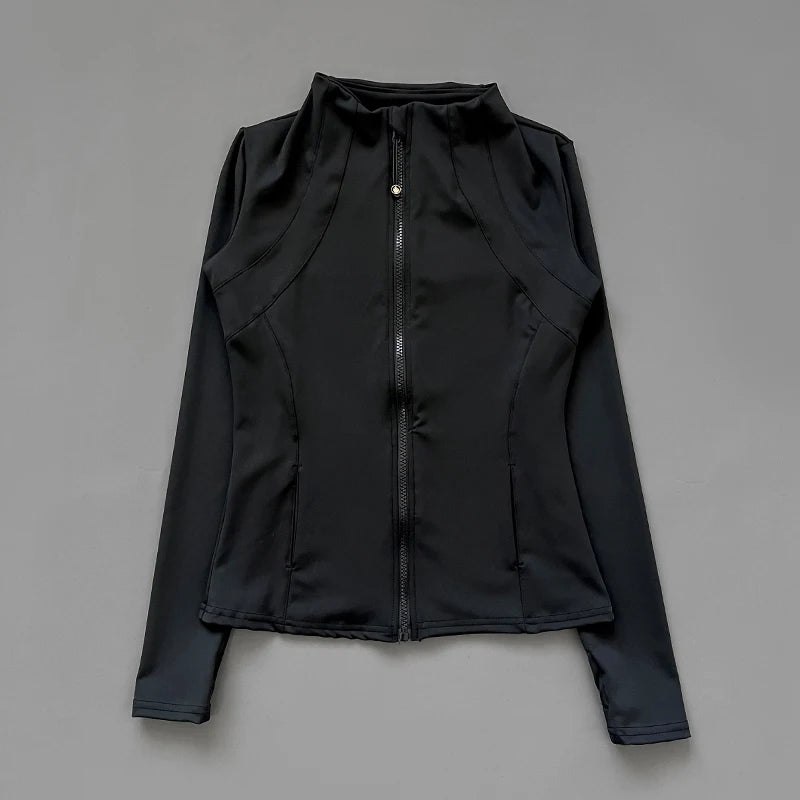 athletic slim fit quick drying zipper running jacket women dryfit