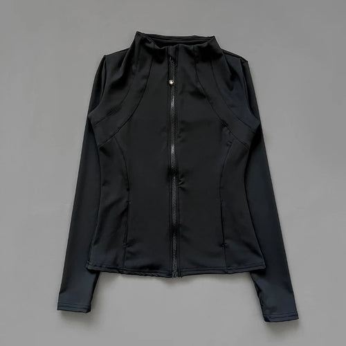 athletic slim fit quick drying zipper running jacket women dryfit
