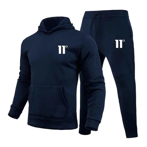 Fashion 11 Print Tracksuit for Men Hooded Sweatshirt and Sweatpants