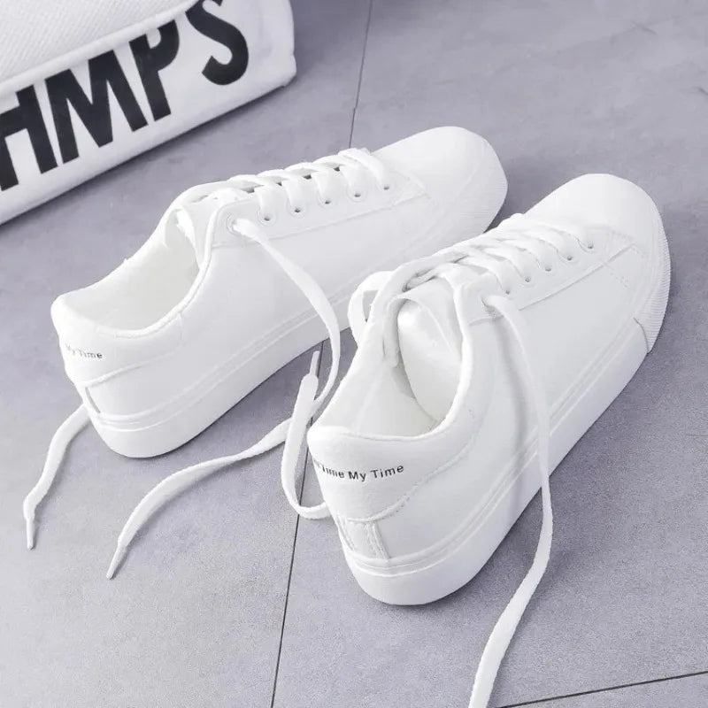 2024 New Women Sneakers Fashion Breathble Vulcanized Shoes Pu Leather