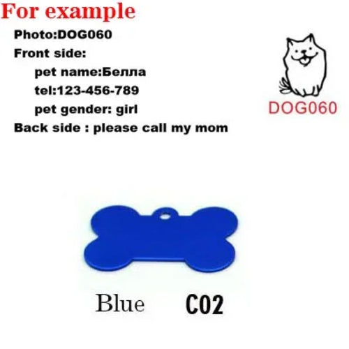 2pcs/lot Pet Dog Cat ID Name Tag Identification Pet Collar Kitten