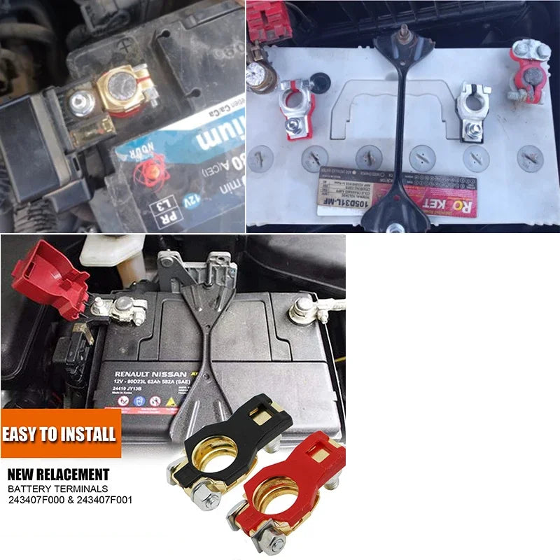 2pc Automotive Battery Terminal Wire Cable Clamp Quick Release