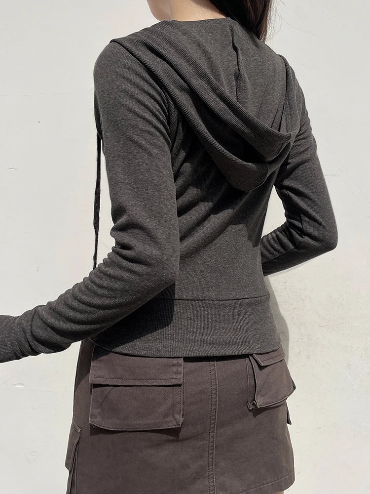 IAMSURE Casual Streetwear Basic Hooded Pockets Sweatshirt Tracksuit