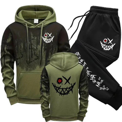 Men's Tracksuit Men Two Piece Sets Versatile Casual Jogging