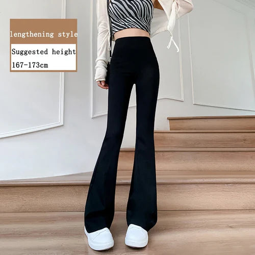 Women Flare Pants Slim High Waist Solid Sexy Shark Flare Pants Fashion