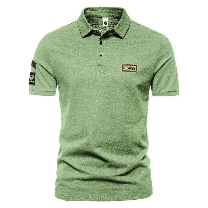 New Men Short Sleeve Tshirts Summer Breathable Embroidered Polo Shirt