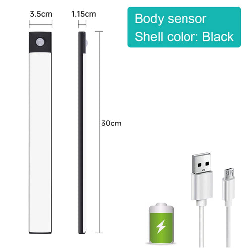 Bedroom Night Light Motion Sensor Lights Wireless USB Under Cabinet