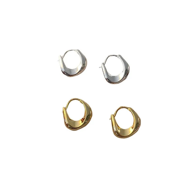 ANENJERY Geometric Small Hoop Earrings for Women Creative Simple