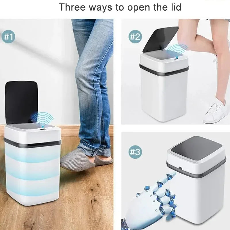 Kitchen Trash Bin 13L Bathroom Touch Trash Can In The Toilet Smart