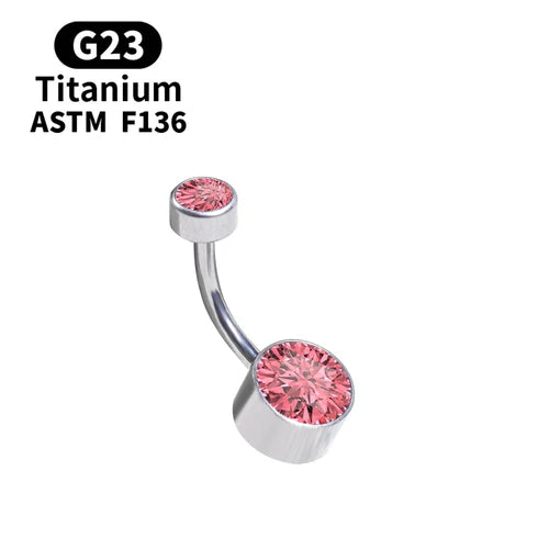 G23 Titanium Premium Gem Stone Belly Button Rings Body Piercing