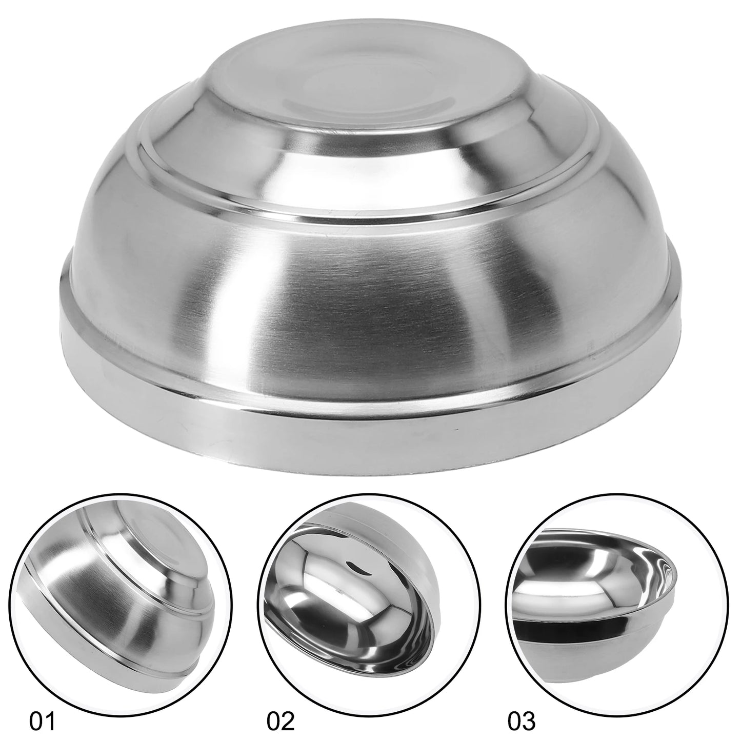 Stainless Steel Bowl Double Layer Thickening Bowl For Family Kitchens