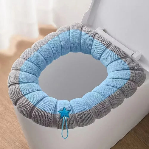 Knitted Warm Toilet Cover with Carry Handle Four Seasons Thickened