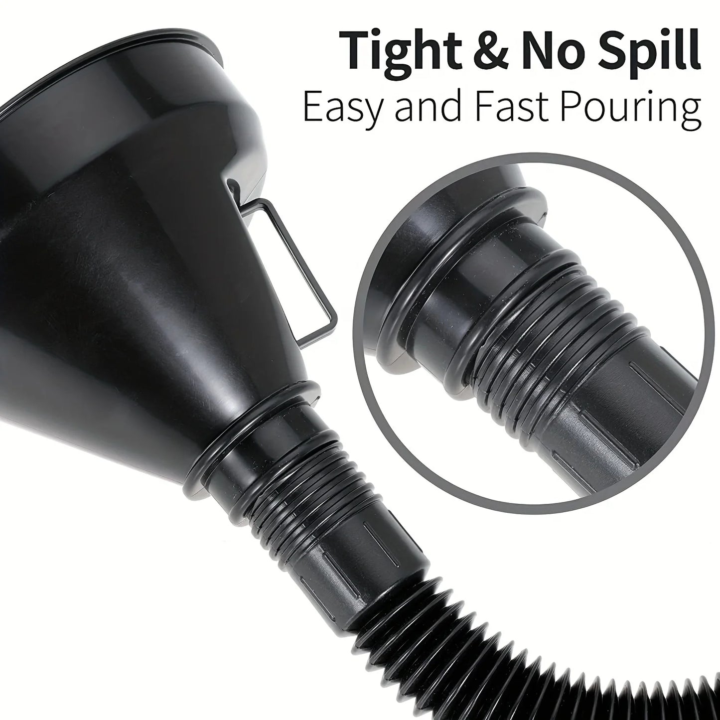 1 Pc Multi Functional Flexible Automotive Fuel Funnel: Spill-Proof