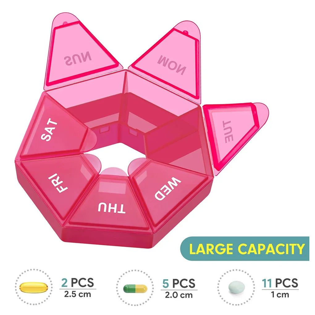 Folding Pill Case Medicine Drug Pills organizer storage Boxs Portable
