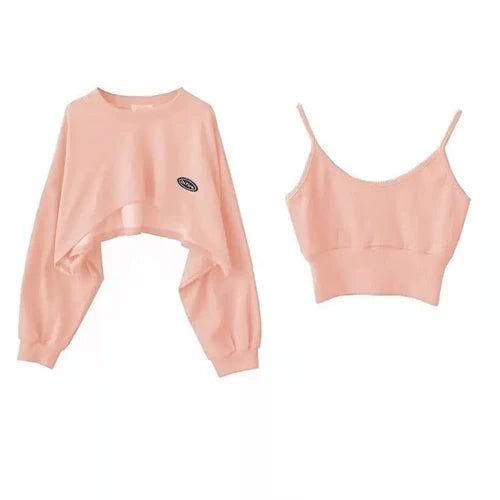 New Women Solid Color O-neck Long Sleeve Hoodie Sweatshirt Fashion