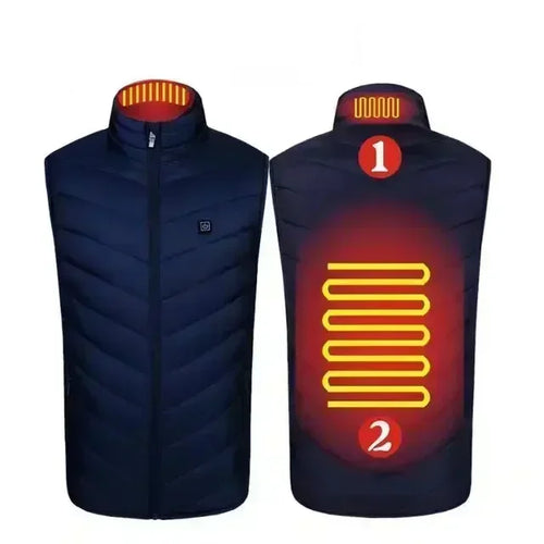 21 Zone Heating Vest Men's USB Infrared Thermal Jacket Smart Heating