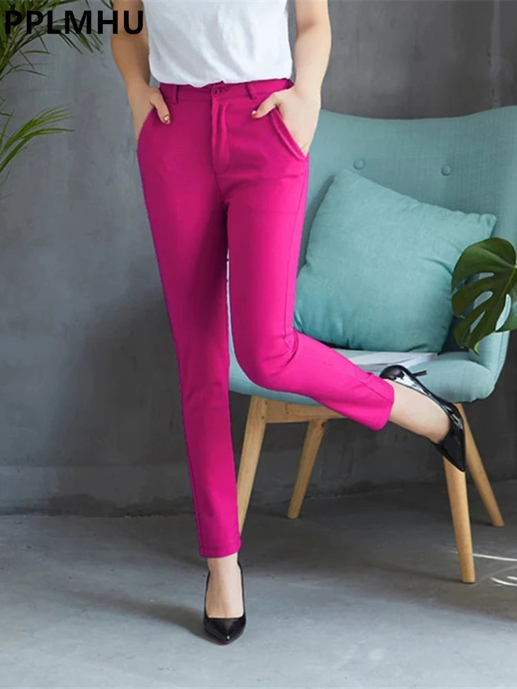 New Elegant Ladies OL Work Pantalones S-4xl Big Size Womens Formal