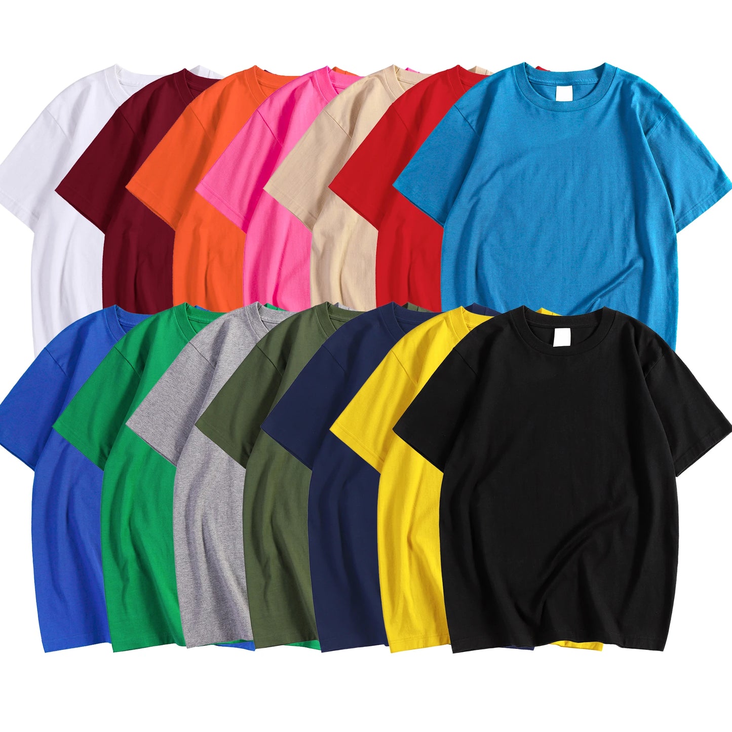 14 Colors Candy Color 100% Cotton T-Shirts Men Women Oversized Short