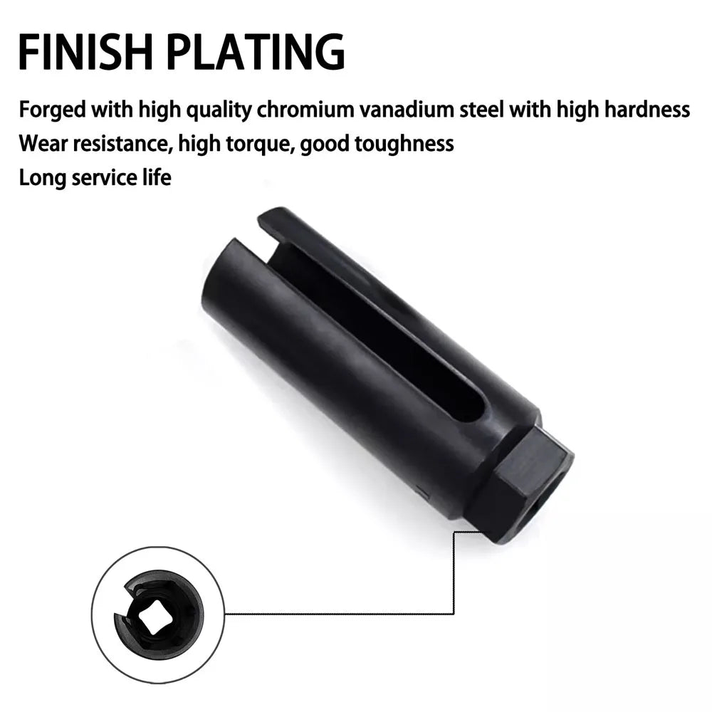 Black Narrow Mouth Oxygen Sensor Socket 22mm 1/2" Drive Sensing Socket