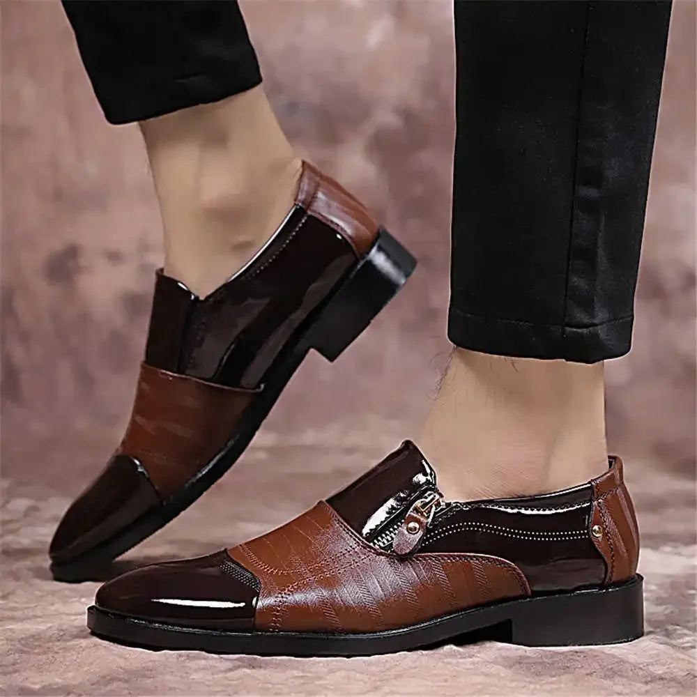 Number 45 Mid-heeled Mens Brown Dress Shoes Men's Sports Shoes Black