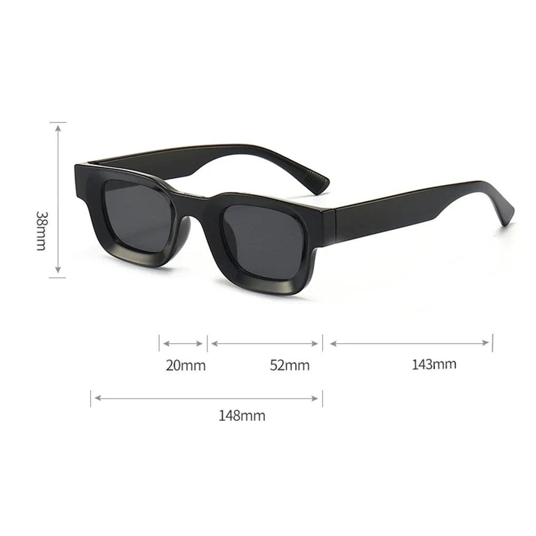 Fashion Summer Retro Punk Rectangle Sunglasses UV400 Sun Shades Men