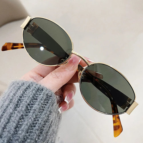 Fashion Oval Sunglasses Women Retro Trend Outdoor Metal Sun Glasses