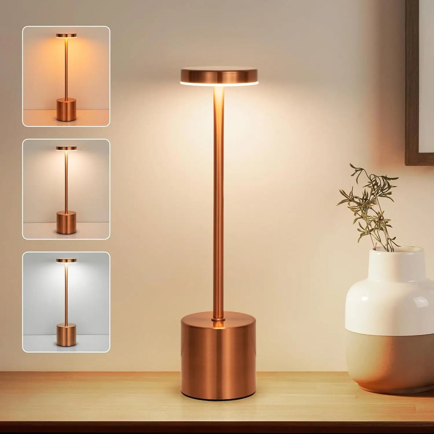 LED Table Lamp Touch Sensor Rechargeable Desktop Night Light Wireless